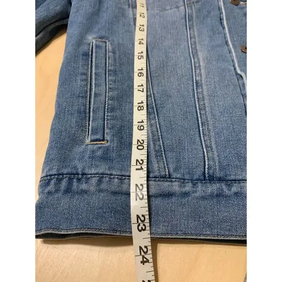 TRIOT Los Angeles Mens Quilted Camo-Lined Denim Jean Trucker Jacket - Picture 4 of 9